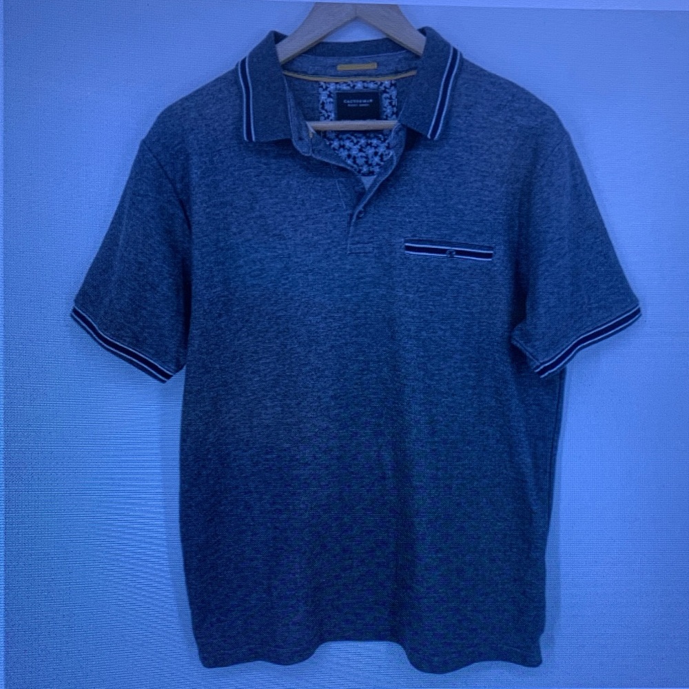 Casual Men's Polo Shirt in Dark Gray with Contrast Trim